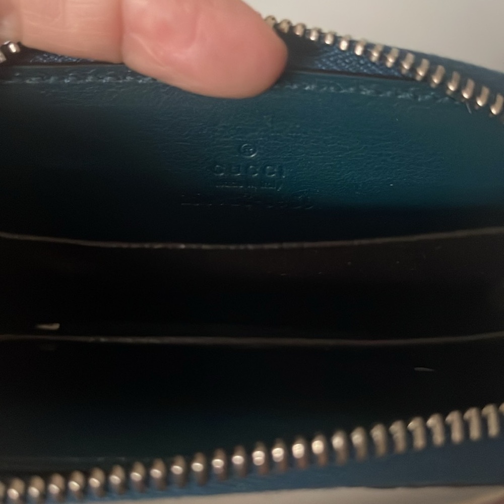 🔥Sale Gucci Turquoise Crocodile Embossed Zippy Card Holder - Picture 10 of 10